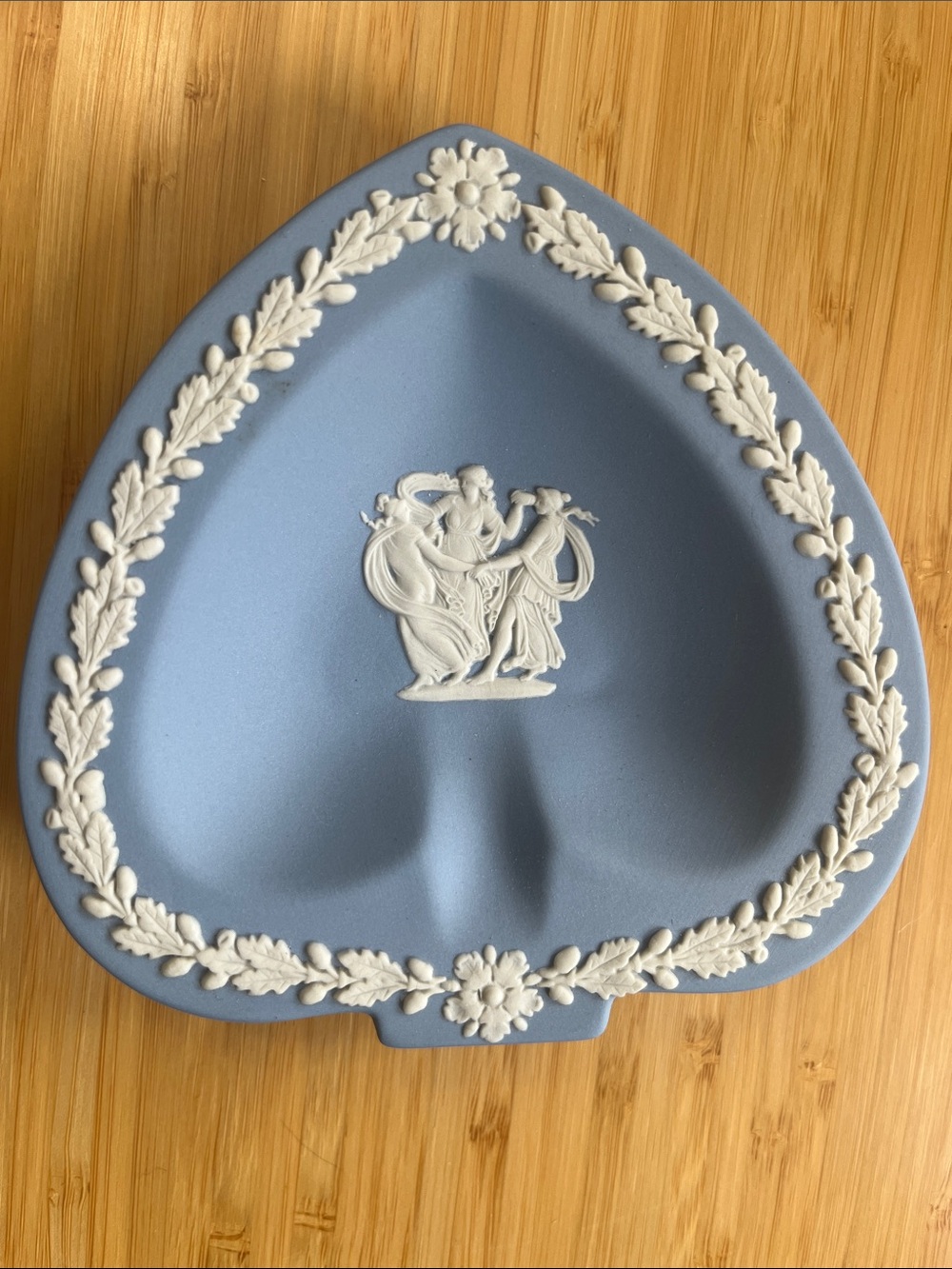 Blue Jasperware Trinket Dish with White Relief Wedgwood